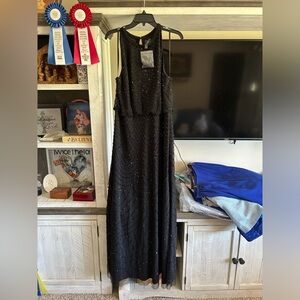 Black sequenced formal dress new with tags size 18